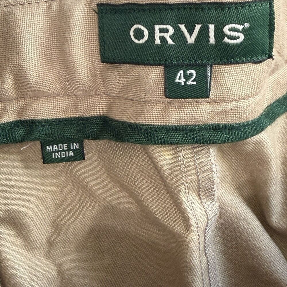Orvis Ultimate Khakis Mens 42x30 Pants NWT Pleated 100% Cotton Beige Chino New - Picture 2 of 5
